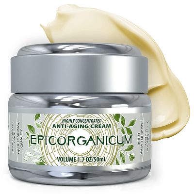 Epic Organic Age Defense | Men&#39;s Face Moisturizer | Anti-Aging Cream with Hyaluronic Acid, Collagen | Day and Night Facial Skin Care | Anti Wrinkle Face Cream | 1.7 oz