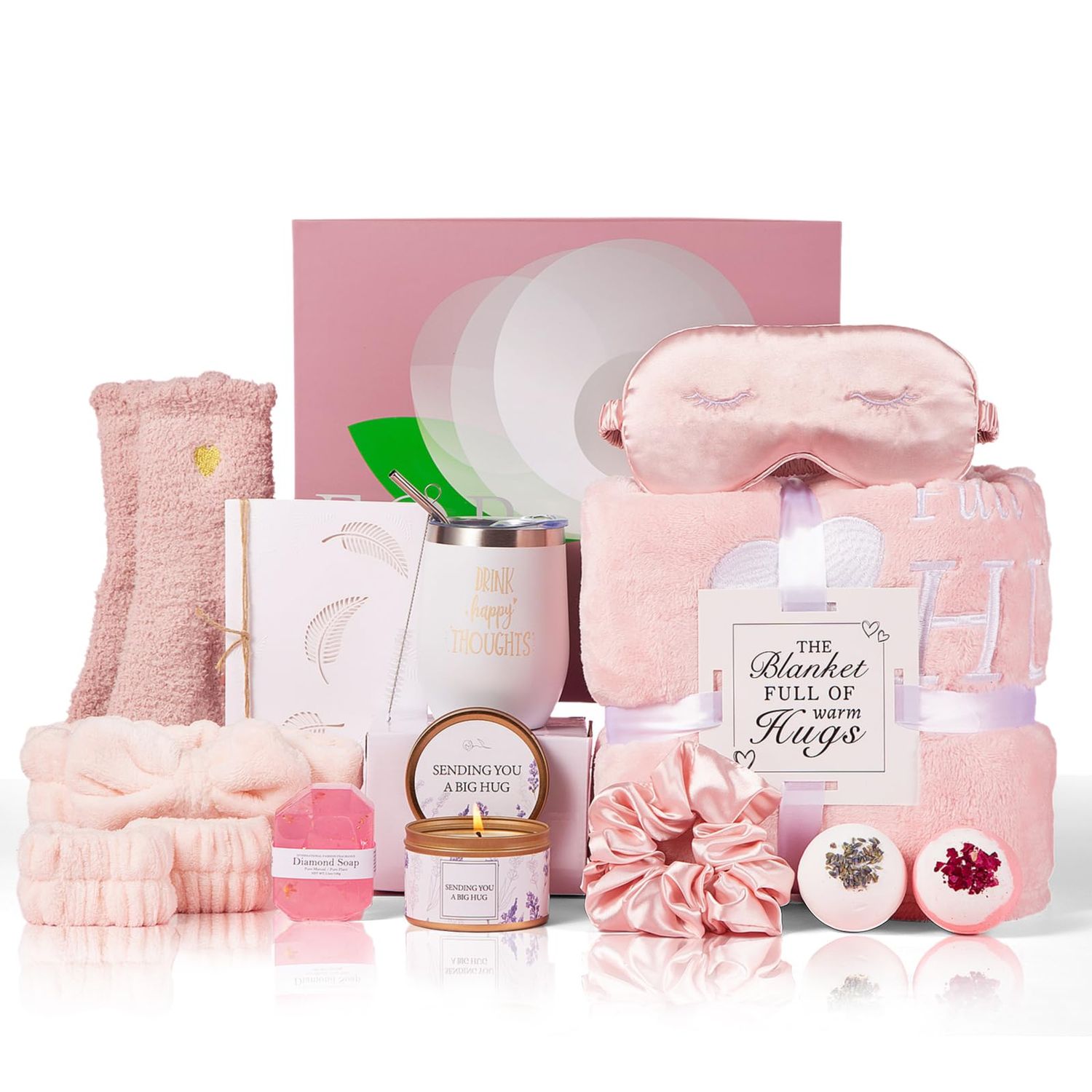 Birthday Gifts for Women, Get Well Soon Gifts for Women, Self Care Gifts for Women,10 Pcs Spa Gifts Basket with Luxury Flannel Blanket and Tumbler, Unique Valentine&#39;s Day Gifts Idea for women