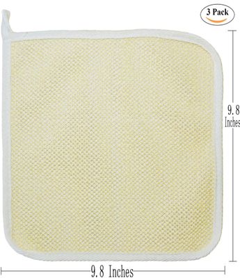 3 pcs/Set Dual-Sided with Soft Weave Exfoliating Scrub and Soft Terry Cloth Towel Home Spa Exfoliating Face and Body - Shower Scrubber - Remove Dead Skin -Great for Skin Care in The Massage Bath