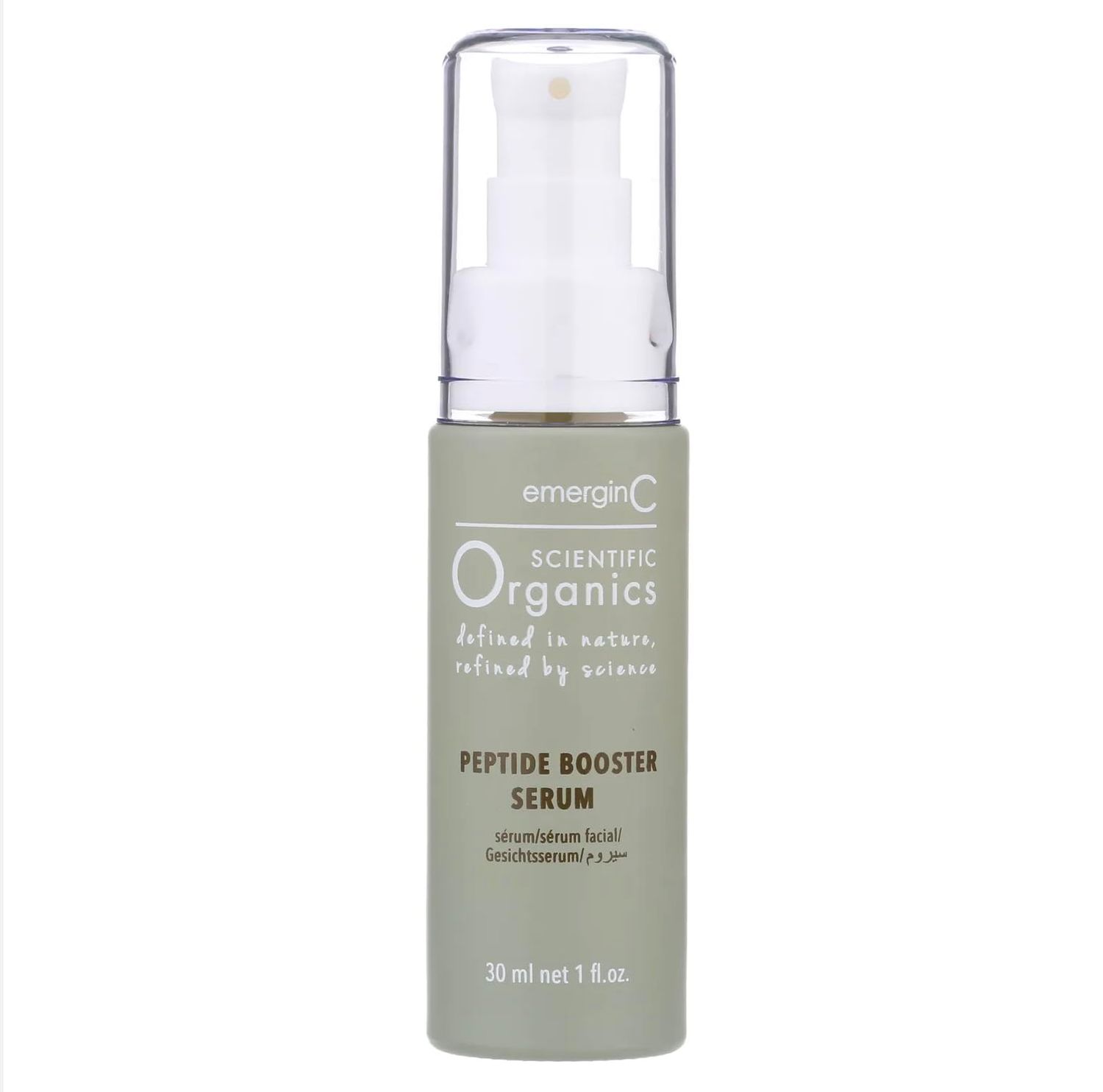 emerginC Scientific Organics Peptide Booster Facial Serum - Face Serum with Kombucha, Red Algae + Antioxidant Astaxanthin to Hydrate, Visibly Improve Signs of Aging + Tone (1 Ounce, 30 ml)