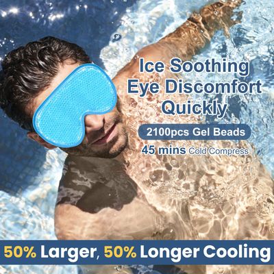 BeeVines Cooling Eye Mask, 2 Pack XL Jumbo Size Freezer Gel Eye Masks for Puffy Eyes Face, Ice Eye Mask, Cold &amp; Warm Compress, Frozen Ice Pack for Post Eye Surgery &amp; Allergies(Blue)