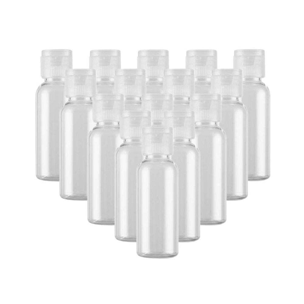 ericotry 24PCS 20ml/0.7oz Clear Empty Plastic Sample Bottle Travel Cosmetic Containers Jars Pot Vial with Flip Cap Perfect for Makeup Emollient Water Shower Gel Emulsion Shampoo Massage Oils