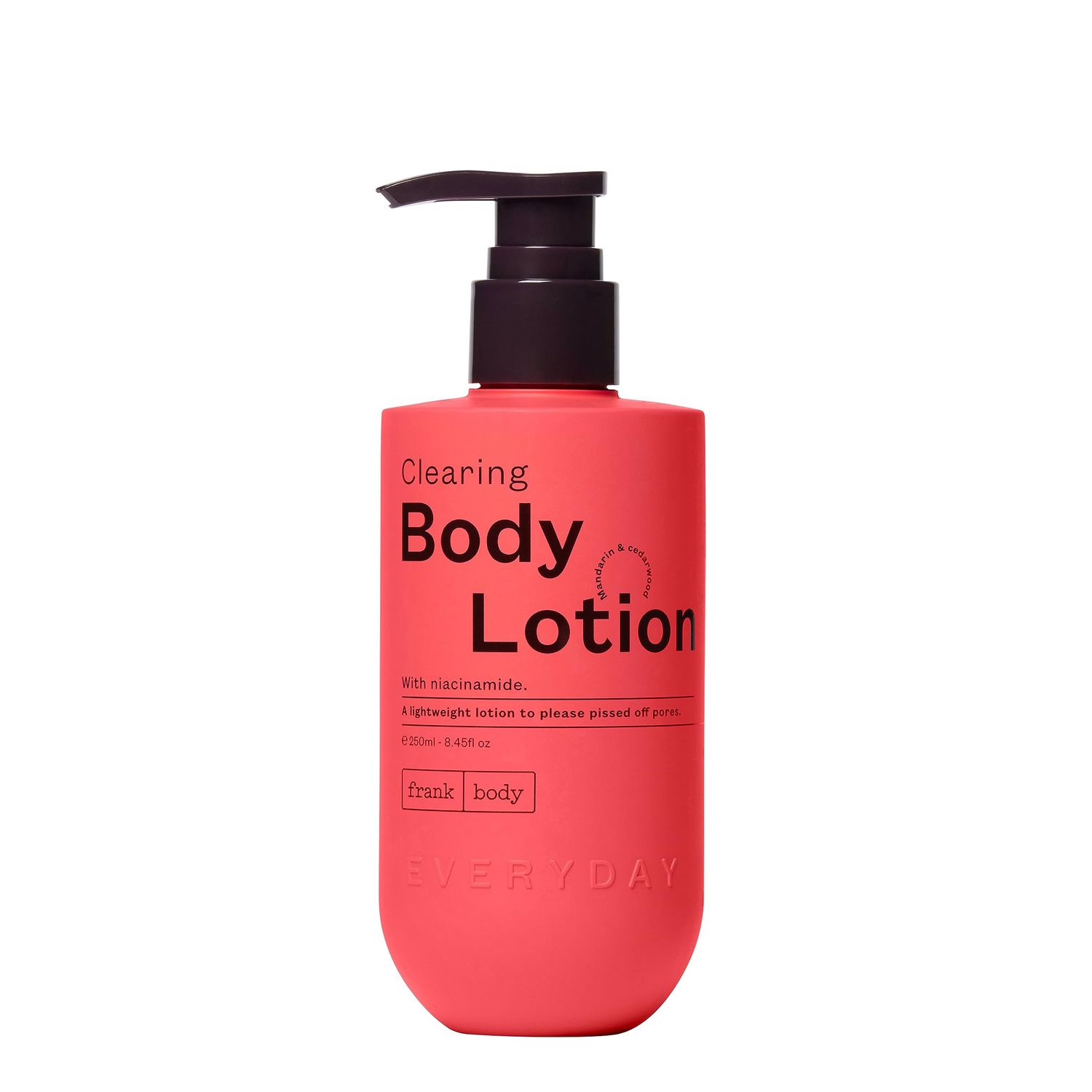frank body Clearing Body Lotion | Vegan &amp; Cruelty Free |Lightweight, Fast-Absorbing Gel-Lotion| With Niacinamide for a Healthy Skin Barrier | Mandarin &amp; Cedarwood Scented (250ml / 8.45 fl oz)