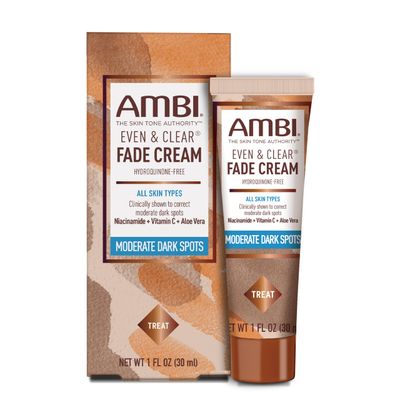 Ambi Even &amp; Clear Fade Cream, Hydroquinone-free, Hyperpigmentation Treatment, Dark Spot Corrector, Results In As Little As 4 Weeks, Niacinamide, Aloe Vera, Vitamin C, 1 Fl Oz