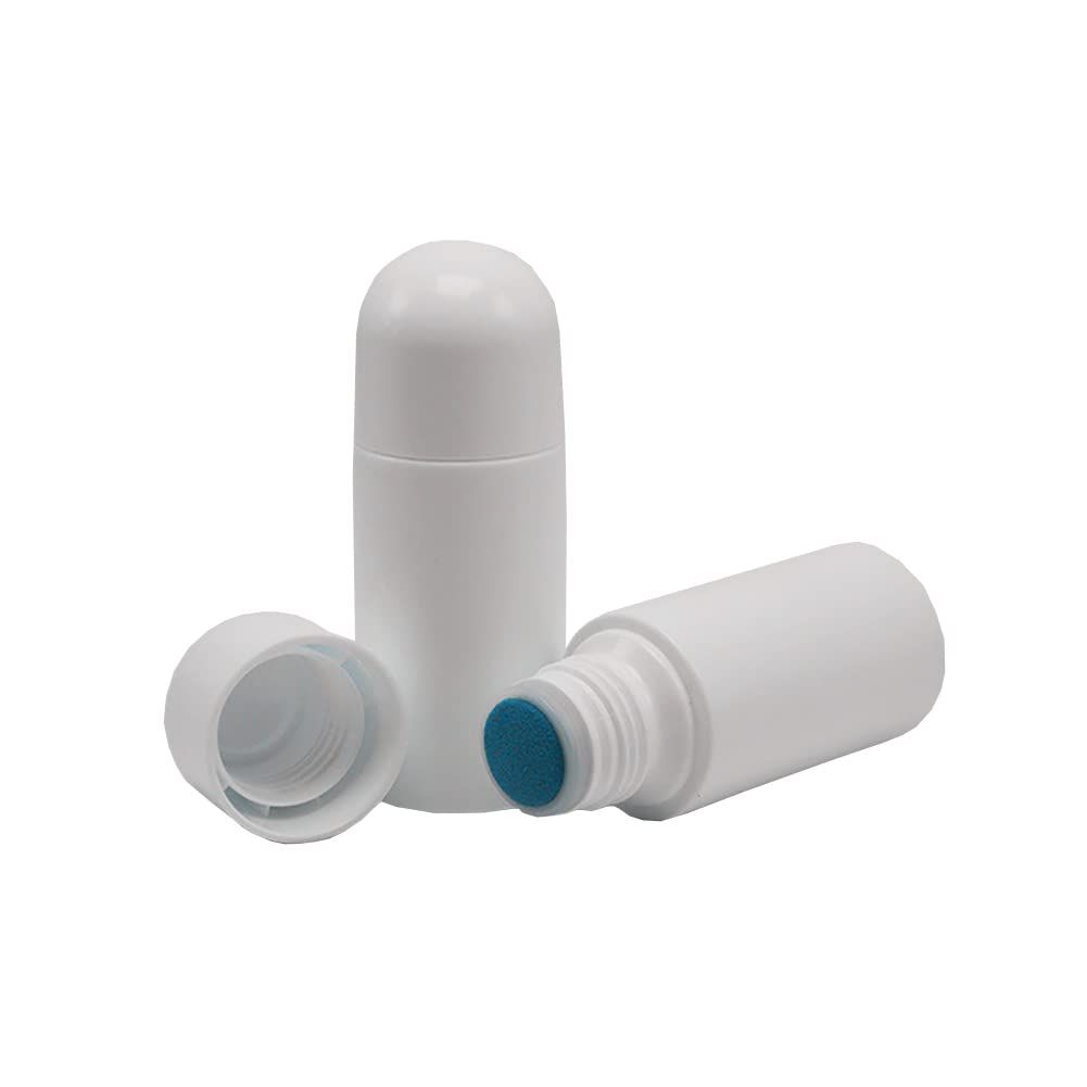 GSHLLO 4 Pcs 50 ml Plastic Liquid Bottles Empty Sponge Head Applicator Bottle Refillable Deodorant Liniment Bottles Travel Cosmetic Lotion Storage Container