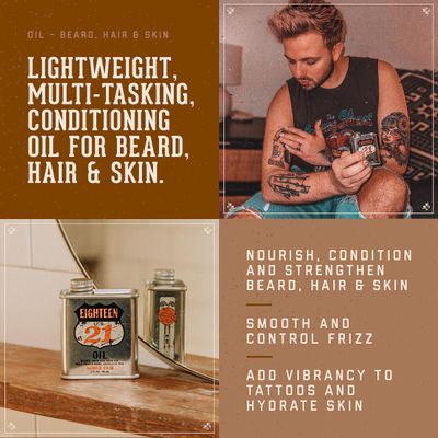 18.21 Man Made OIL - Beard, Hair &amp; Skin - Noble Oud, 2 oz (Pack of 1)