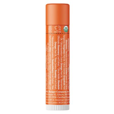 Badger - Classic Lip Balm, Tangerine Breeze, Made with Organic Olive Oil, Beeswax & Rosemary, Certified Organic, Moisturizing Lip Balm, 0.15 oz (4 Pack)