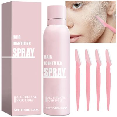 Hair Identifier Spray for Face Shaving, Face Hair Identifier Shaving Powder Spray, Women Dermaplaning Tool for Face, Dermaplane spray for Men and Women