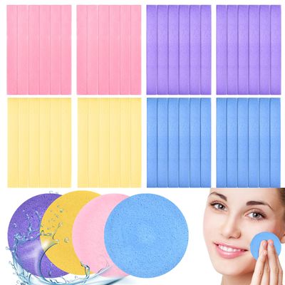 Elesunory 480 Pcs Compressed Facial Sponges Bulk, PVA Face Sponges for Cleansing, Small Round Facial Removal Sponge, Reusable Facial Sponges for Washing Face, Makeup, Facial Sponges for Estheticians
