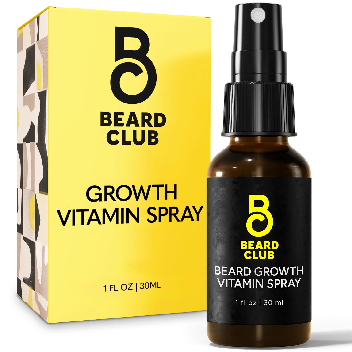 Beard Club Biotin Vitamin Spray for Facial Hair Growth - Natural Formula for Fuller, Thicker Beard, Easy-to-Use, Nourishing &amp; Soothing for All Beard Types &amp; Skin
