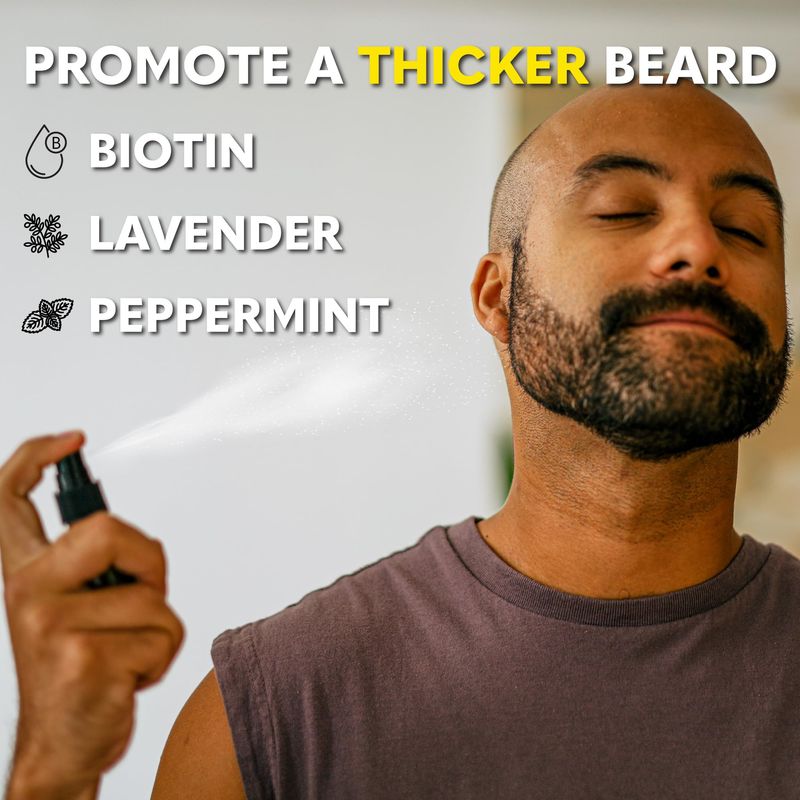 Beard Club Biotin Vitamin Spray for Facial Hair Growth - Natural Formula for Fuller, Thicker Beard, Easy-to-Use, Nourishing &amp; Soothing for All Beard Types &amp; Skin