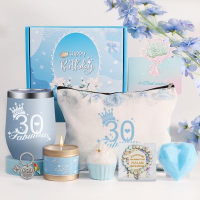 30th Birthday Gifts for Women,30th Birthday Gifts Ideas Baskets,9 Pieces Unique 30th Birthday Gifts,Relaxation Gifts for Women Mom,Wife,Girlfriend,Sister,Friends,Her
