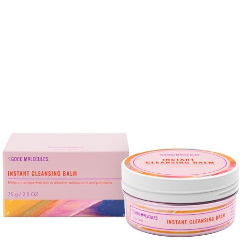 Good Molecules Instant Cleansing Balm - Facial Cleanser and Makeup Remover with Shea Butter, Sea Buckthorn, and Camellia Oils - Skincare for Face and Eyes