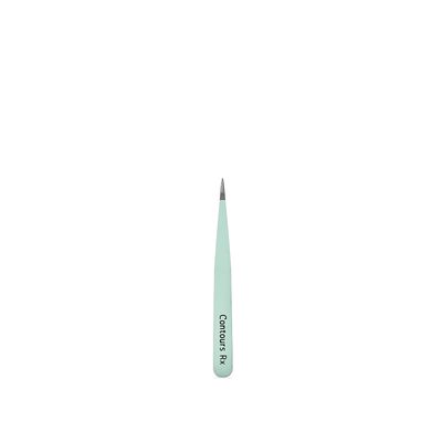 Contours Rx Precision Tweezers - Stainless Steel Needle Nose Tweezers for Eyebrows, Facial Hair &amp; Lash Extensions - Precise Placement of Lids by Design Correcting Strips (4 inch)