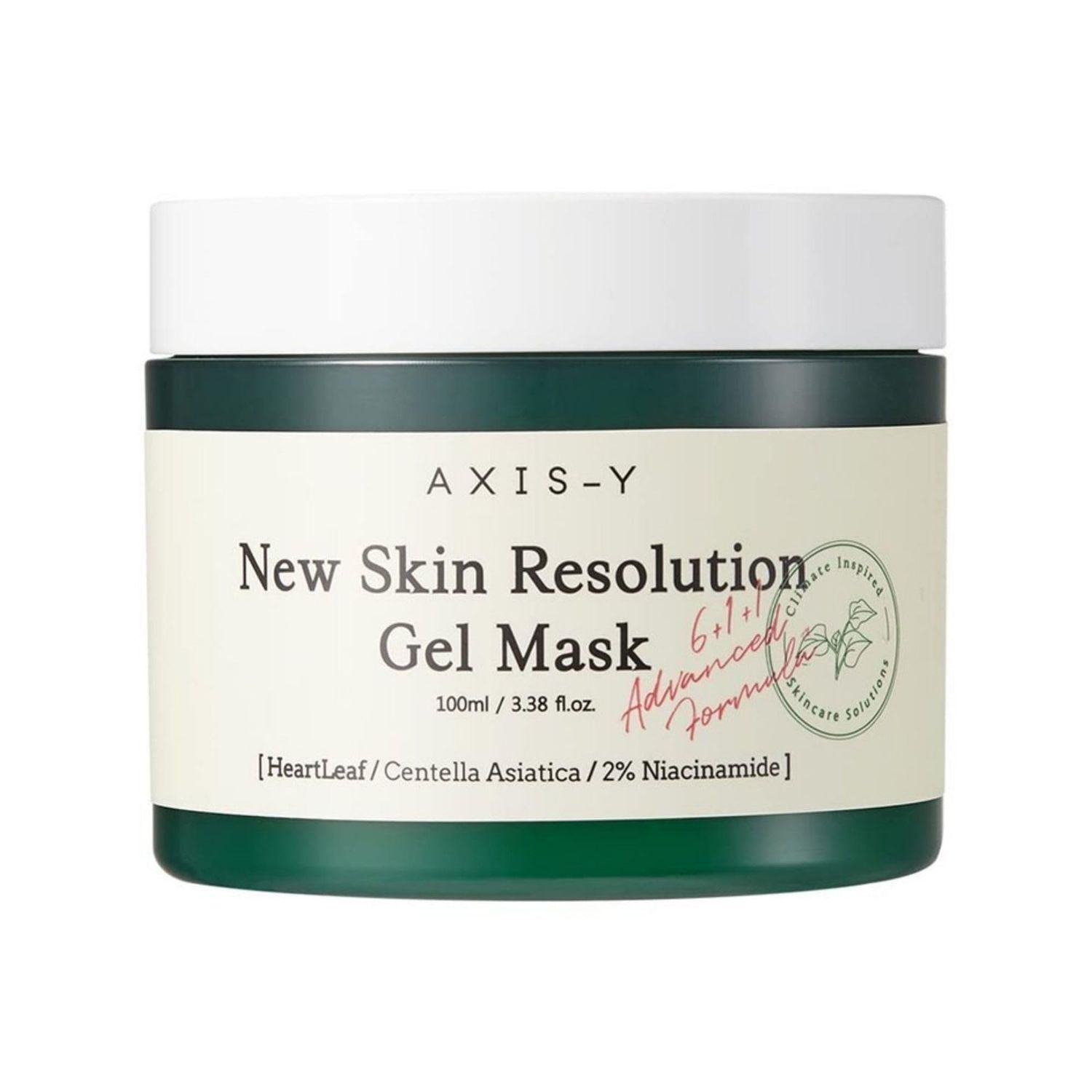 AXIS-Y New Skin Resolution Gel Mask with 2% Niacinamide, Heartleaf, Fig &amp; Mugwort | Calming &amp; Brightening Care for Uneven Skin Texture | Vegan &amp; Cruelty-Free Korean Skin Care | 100ml / 3.38 fl. Oz.