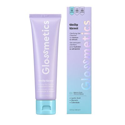 Glossmetics Daily Reset Clarifying Gel Face Cleanser for Normal to Combination Dry Skin, Hydrating Makeup Remover with Calendula, Lactic Acid, Glycerin