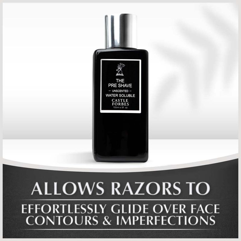 Castle Forbes Preshave Lotion, 5 fl. oz. | Unscented Pre Shave Conditioning Cream | Protects Skin From Razor Burn, Irritation | Luxury Beard Shaving Lotion For All Skin Types | Natural Beard Care