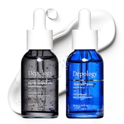 Depology Peptide Serum Duo, MATRIXYL 3000 Serum + Peptide Complex 10% Wrinkle Defense, Argireline Peptide Serum, Hydrating Face Serum Targets Dynamic Wrinkles