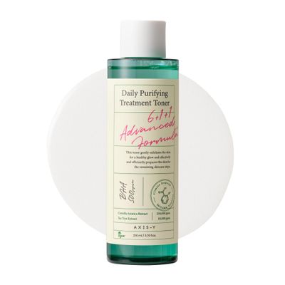 AXIS-Y Daily Purifying Treatment Toner with 0.5% BHA, Centella Asiatica &amp; Heartleaf | Gentle Exfoliating &amp; Soothing Toner for Smooth Texture | Vegan &amp; Cruelty-Free Korean Skin Care | 200ml / 6.76fl.oz
