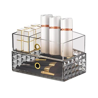 DASITON Makeup Organizer-Stackable Drawers for Desks&amp;Dressers,Bathroom Vanity Storage for Cosmetics,Skincare,Perfect for Lipsticks-Ideal Countertop Organizer(1Drawer)
