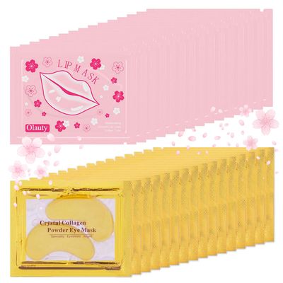 30 Pairs Lip Mask &amp; Under Eye Mask Set, Christmas Gifts for Women, 24K Gold Under Eye Patches for Puffy Eyes and Dark Circles, Collagen Skin Care Lip Masks for Moisturizing &amp; Fine Lines