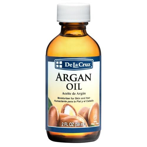 De La Cruz 100% Argan Oil of Morocco - Pure Cold-Pressed Virgin Moroccan Argan Oil for Hair and Skin - 2 FL OZ