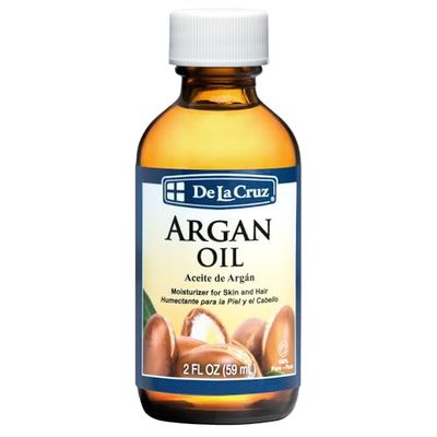 De La Cruz 100% Argan Oil of Morocco - Pure Cold-Pressed Virgin Moroccan Argan Oil for Hair and Skin - 2 FL OZ
