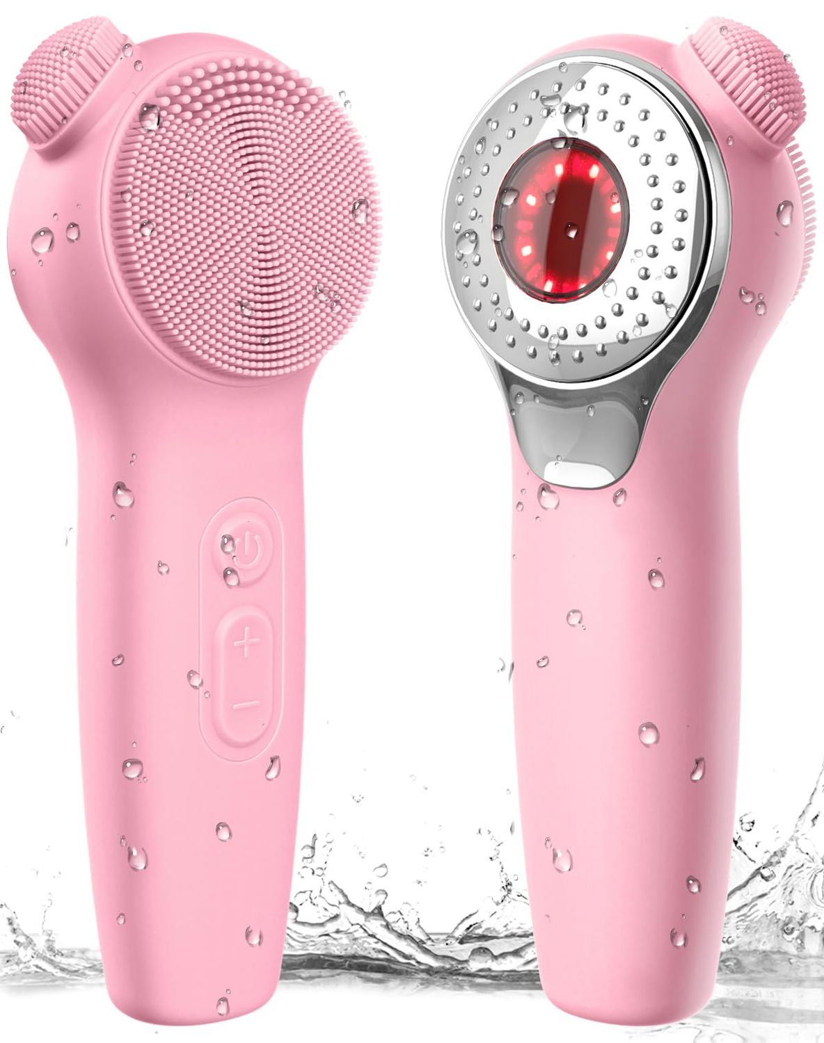 Facial Cleansing Brush Face Scrubber, Alyfini Silicone Electric Deep Cleaning Exfoliating Brush with Nose Scrub Blackhead Remover, Waterproof Rechargeable Thermal Massager Skin Care Routine Men Women