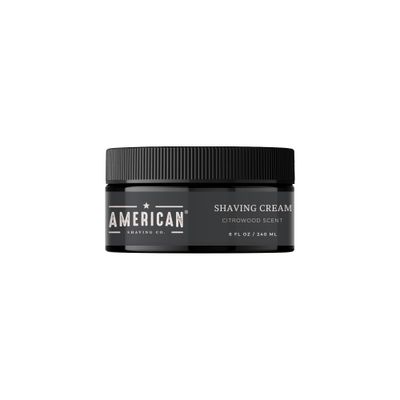American Shaving Co. Citrowood Shaving Cream For Men 8 oz, Made in USA, Easy Application, Quality Potent Ingredients, Non-GMO, GMP Certified, Cruelty-Free Products