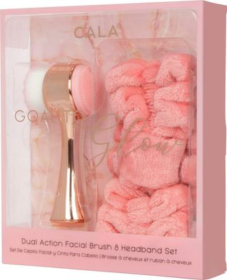 Cala Goal To Glow Dual Action Facial Brush &amp; Headband Set (Rose Gold)