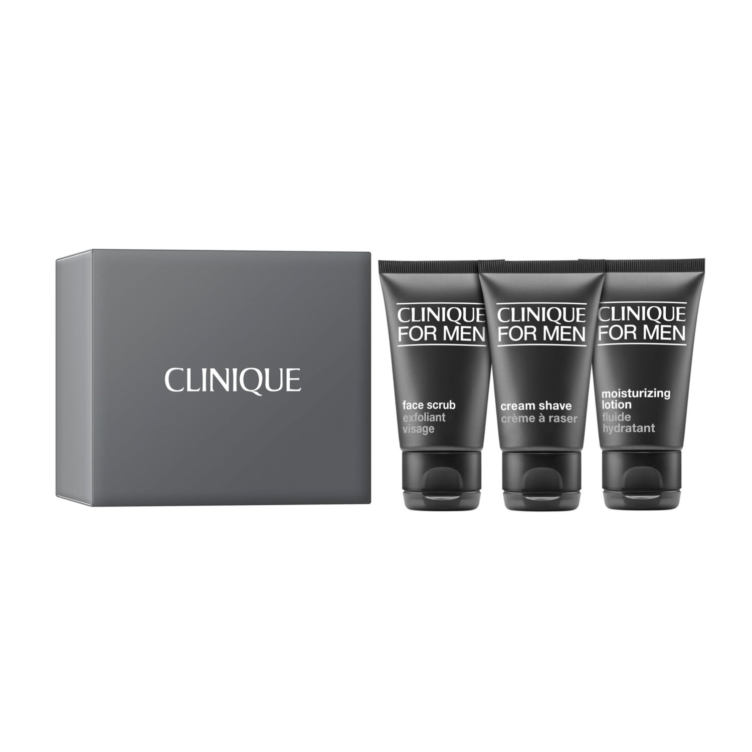 Clinique For Men Shave Set | Clinique For Men Face Scrub, Cream Shave + Moisturizing Lotion | Exfoliating + Moisturizing