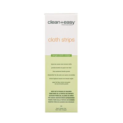 Clean + Easy Large (Leg) Cloth Strips for Full Body Hair Removal Treatment, Removes Fine to Coarse Hairs, Ideal for Sensitive Skin, 3&quot;x9&quot; (100 Count)