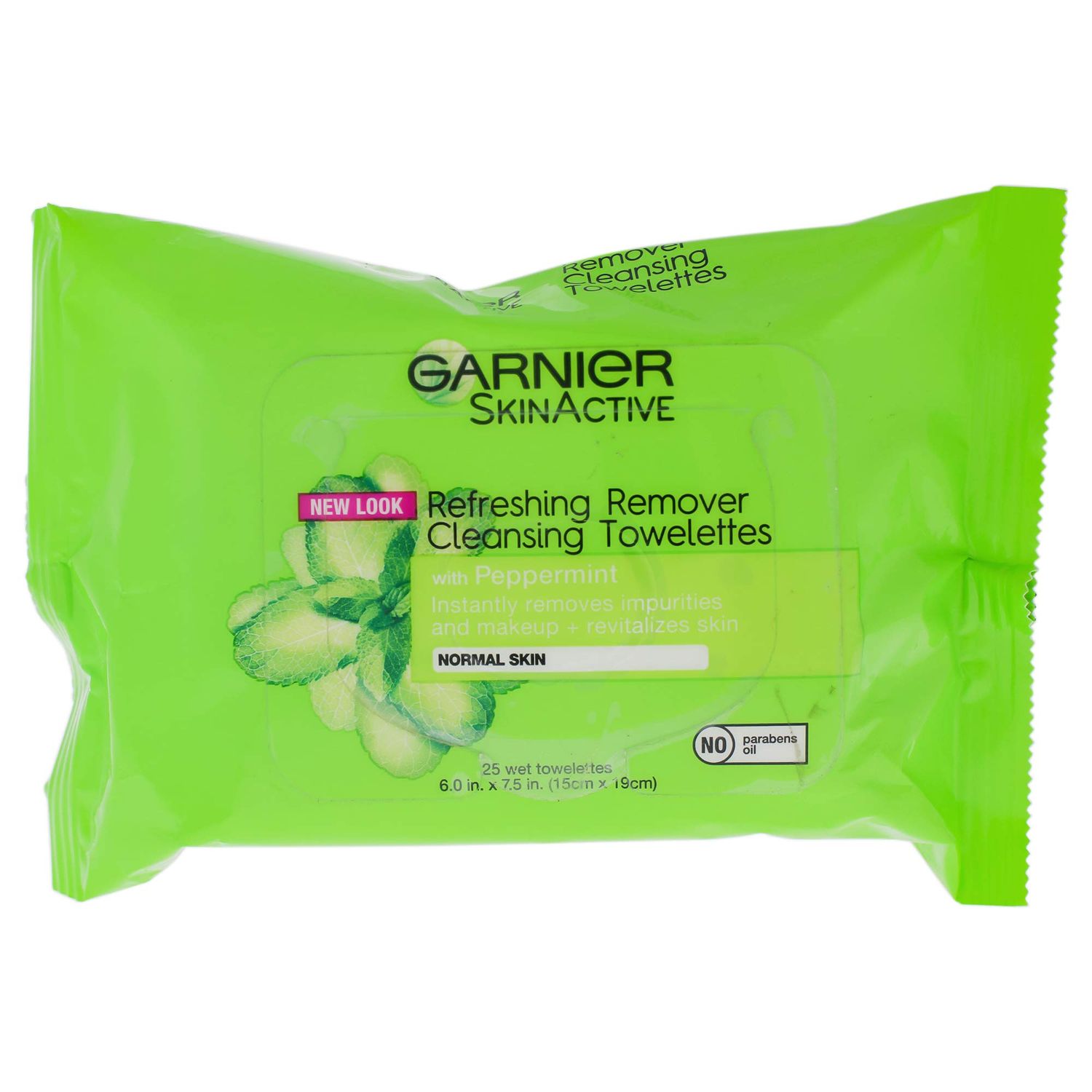 Garnier SkinActive Clean+ Refreshing Makeup Remover Wipes, Normal Skin, 25 ct.