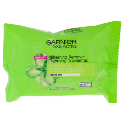 Garnier SkinActive Clean+ Refreshing Makeup Remover Wipes, Normal Skin, 25 ct.