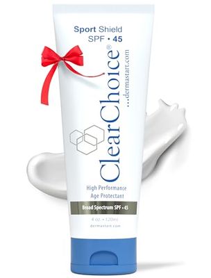 Clear Choice Sunscreen for Face SPF 45, Oil Free Sunblock &amp; Light Moisturizer with Zinc Oxide, Reef-Safe, Broad Spectrum, Water-Resistant, No White Cast, Dermatologist Recommended, 4oz