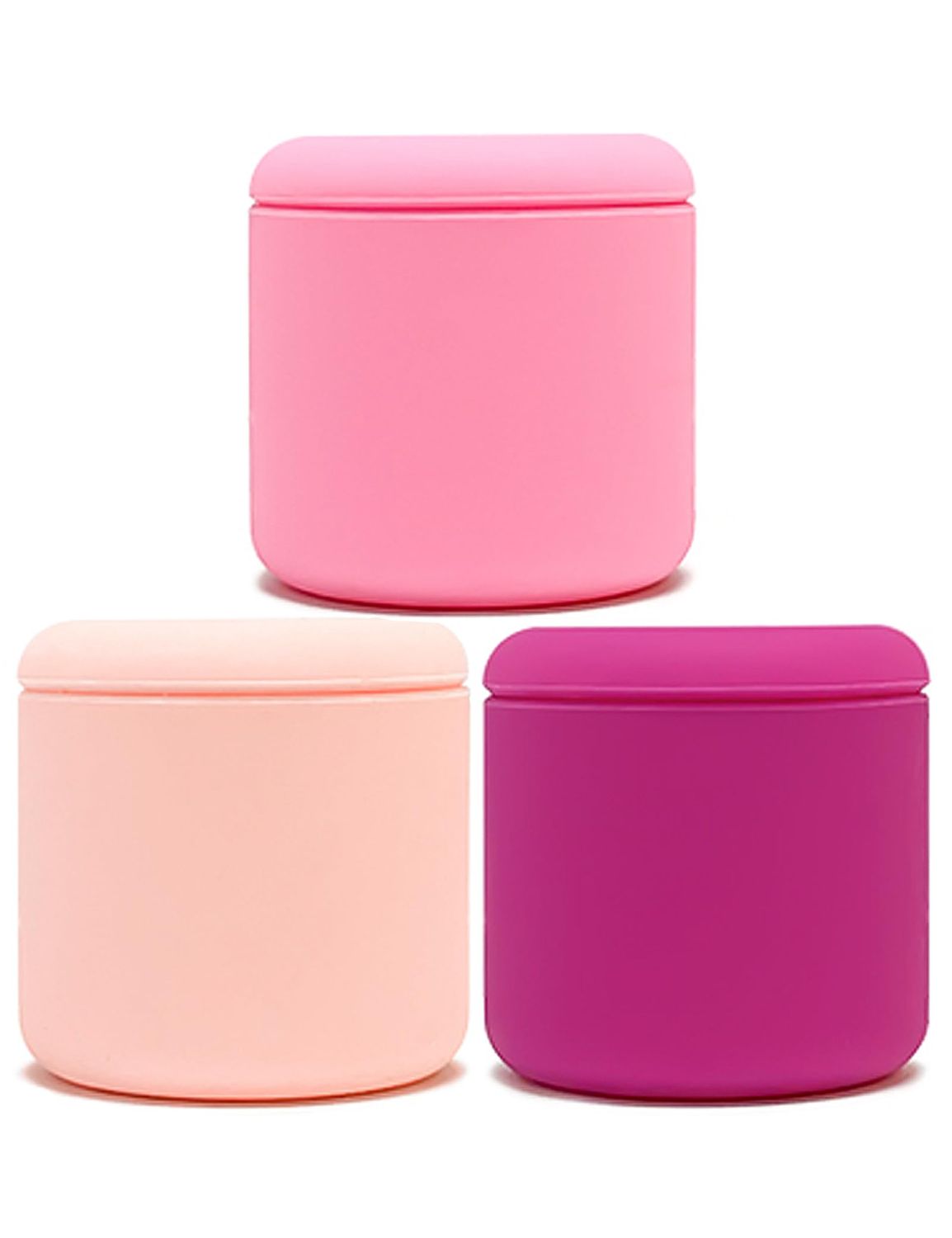 GUJI Travel Containers(0.56oz) - for Facial Cleanser, Moisturizer, Sunscreen, Skincare Set with 3 Small Capsules, Travel Medicine Container, Travel Pill Container Tube (Healing Rose Pink)