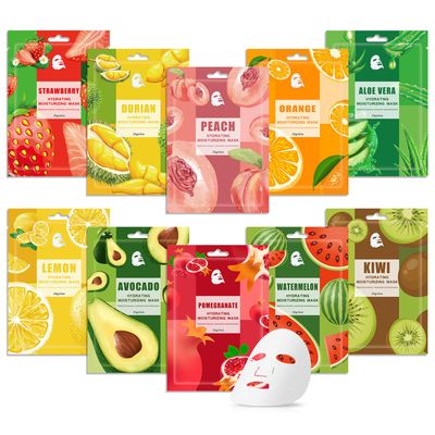 10 Pack Variety Facial Sheet Masks Skin Care Set, Hydrating Bulk Sheet Face Masks Skincare Gifts Set for Women Men, Long Lasting Moisturizing Face Masks Skin Care for All Skin Type