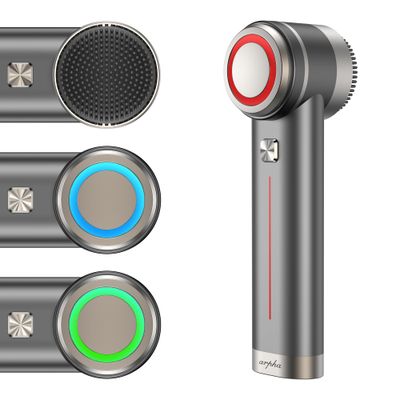 Arpha Titanium Ion Skincare Enhancer &amp; Silicone Sonic Face Scrubber, for Skin Tightening, Brightening, Gentle Deep Cleanse, Mindful Glow Up, Only 135g, IPX7 Waterproof (Black)