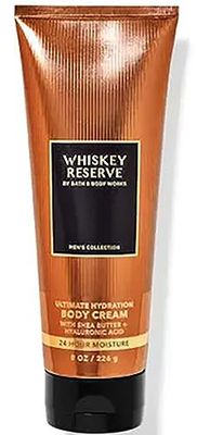 Bath and Body Works Hyaluronic Acid Body Cream For Men 8 Ounce (Whiskey Reserve)