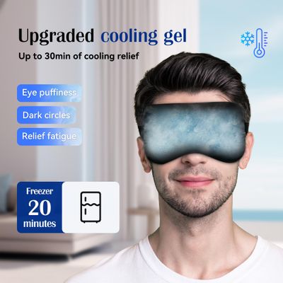 2PCS Cold Eye Mask - Cooling Eye Mask for Puffy Eyes, Cold Compress for Dark Circles, Dry Eyes, Eye Strain, Headache Relief, Migraines Reusable Gel Ice Eye Mask, Weighted Sleep Mask(Black,Purple)