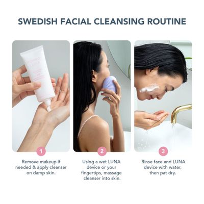 FOREO Deep &amp; Gentle LUNA 4 Sensitive Bundle - Facial Cleansing Brush for Sensitive Skin + LUNA Micro-Foam Face Cleanser 2.0, 3.4 oz - Deep Cleansing and Firming Silicone Face Massager Beauty Set