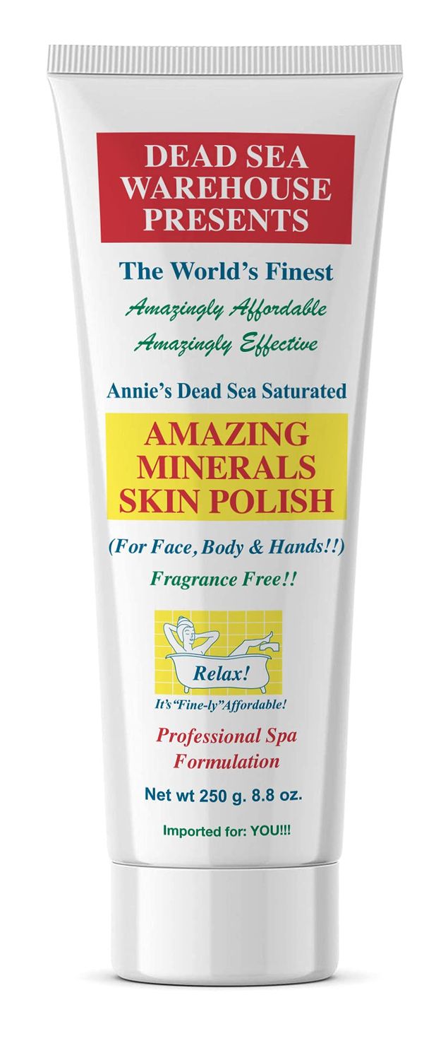 Dead Sea Warehouse - Amazing Minerals Skin Polish - 8.8 OZ - Dead Sea Salt Face &amp; Body Scrub - All Natural Exfoliating Cleanser
