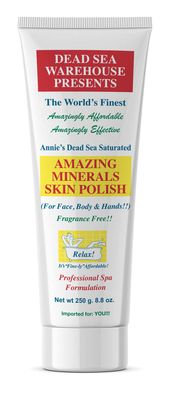 Dead Sea Warehouse - Amazing Minerals Skin Polish - 8.8 OZ - Dead Sea Salt Face &amp; Body Scrub - All Natural Exfoliating Cleanser