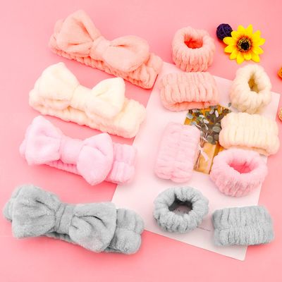 12PCS Microfiber Makeup Headbands and Wristbands Set for Women &amp; Girls - Soft Elastic Bow Headbands with Highly Absorbent Wristbands for Face Washing, Shower, Skincare &amp; Gifts