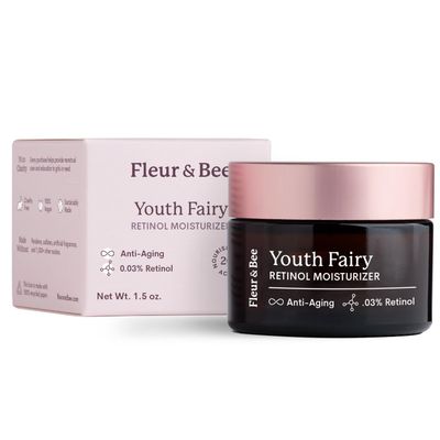 FLEUR &amp; BEE Retinol Moisturizer | Clean, 100% Vegan | Anti Aging Cream, Retinol Cream for Face, Best for Night and Day, For Women and Men | Youth Fairy 1.5 oz