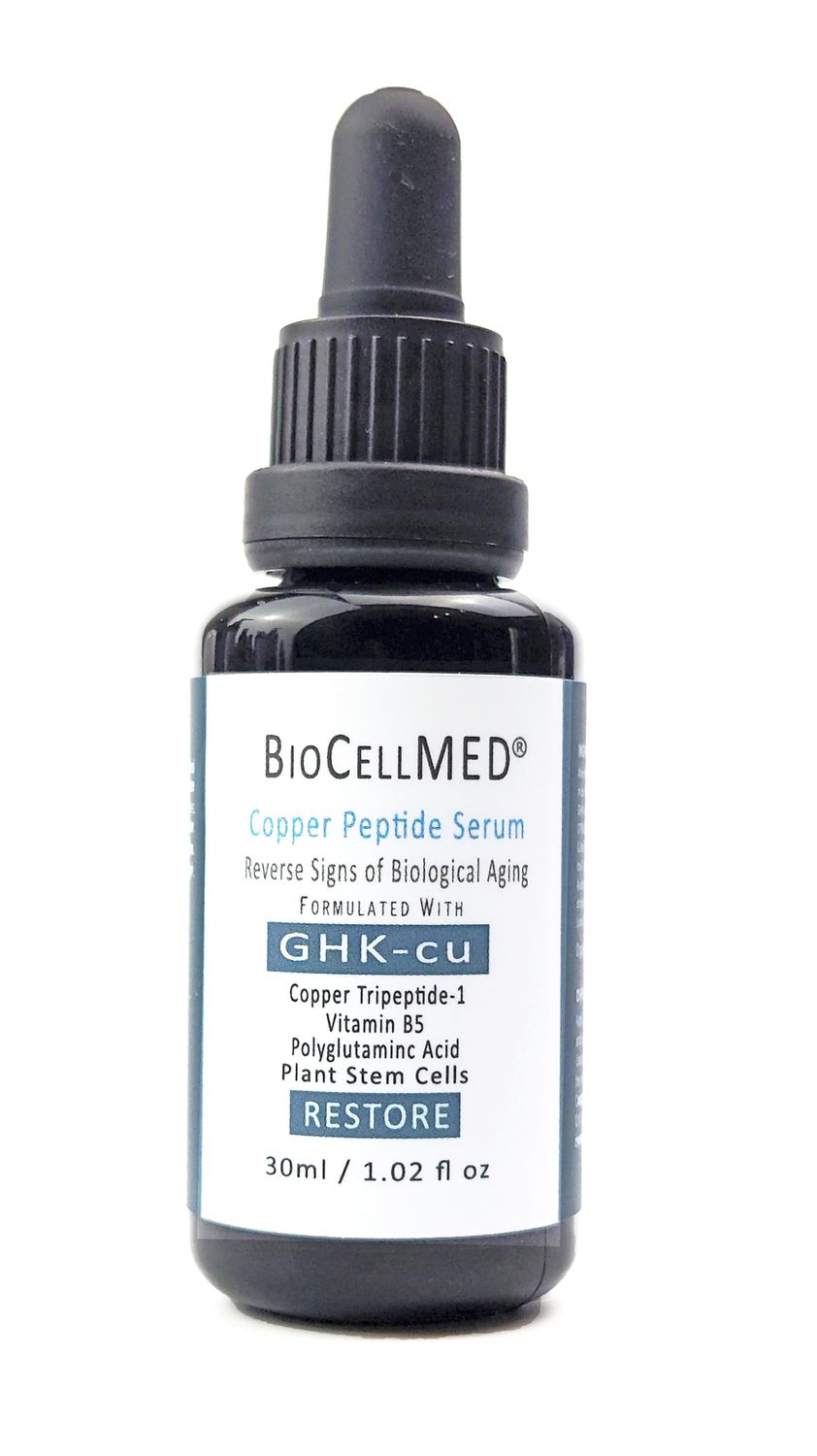 GHK-Cu Copper Peptide Serum For Face (Stem Cell Serum for Face Enriched with GHK-Cu) Full Size:1.0oz / 30ml