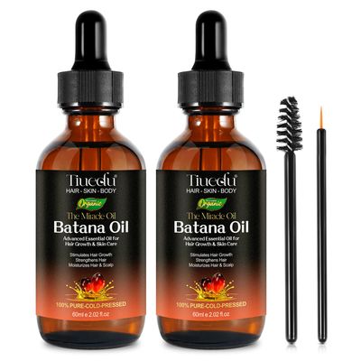 2PCS Batana Oil for Hair Growth, Natural Unrefined Batana Oil for Hair Growth, Nourish Scalp and Reduce Hair Loss Hair Oil, Batana Essential Oil for Eyelashes, Eyebrows, Face, Skin Care, Body Massage