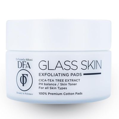 DFA Glass Skin Exfoliating Pads, Cotton Pads For Face, Exfoliating Cotton Rounds, Peeling and Toner Pads, Glycolic Acid &amp; Salicylic Acid Pads, Chemical Peel Cleansing Pads, Korean, 50 Pc, 2.87 Fl Oz