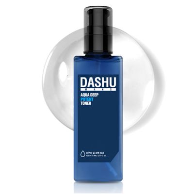 DASHU Mens Aqua Deep Potent Toner 5.17fl oz - Facial Toner, Tightens pores, All Skin Types, Recondition and purify Skin, Anti-Aging, Dead Skin Care, Moisturizing