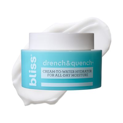 Bliss Drench &amp; Quench Hyaluronic Acid Moisturizer | Cream to Water Face Cream| Deep Hydration, Plumps Skin | Clean Vegan &amp; Cruelty Free 1.7 fl oz